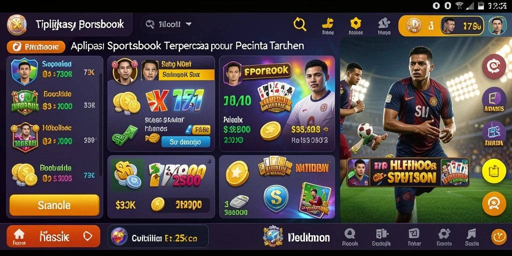 Tampilan utama aplikasi 73K dengan berbagai pilihan taruhan olahraga.