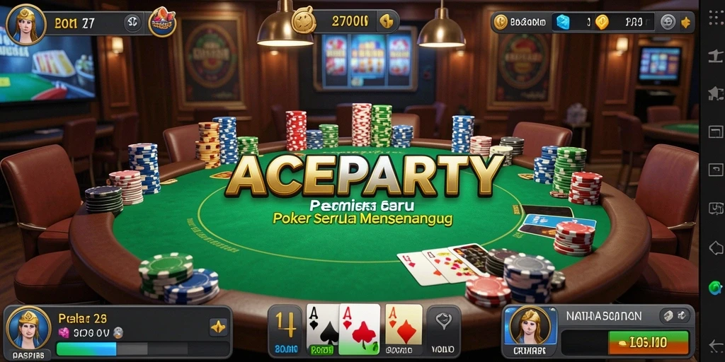 Tampilan gameplay ACEPARTY yang menegangkan dan interaktif.