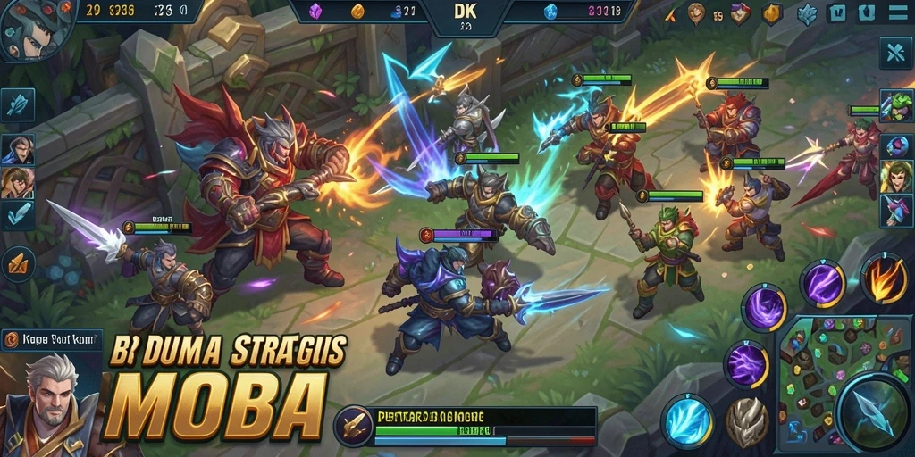 Gameplay seru DKK yang menampilkan aksi taktis para pahlawan.