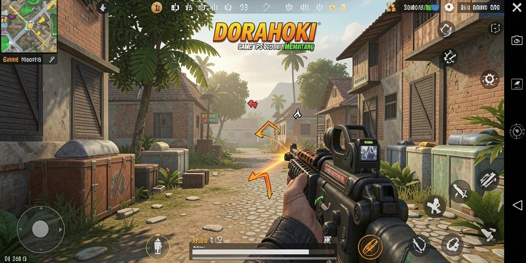 Tampilan gameplay DORAHOKI dengan aksi pertarungan yang mendebarkan.