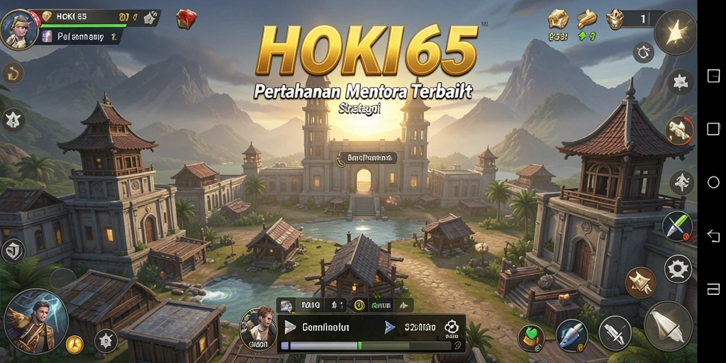 Tangkapan layar HOKI65 menunjukkan aksi menara pertahanan melawan gelombang musuh.