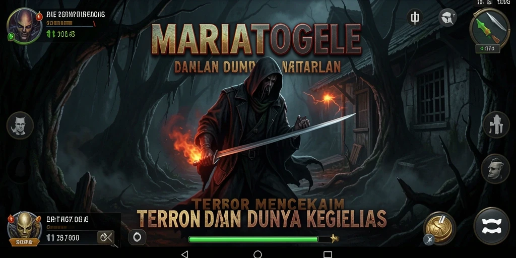 Tampilan gameplay MARIATOGEL yang menakutkan dan atmosferik.