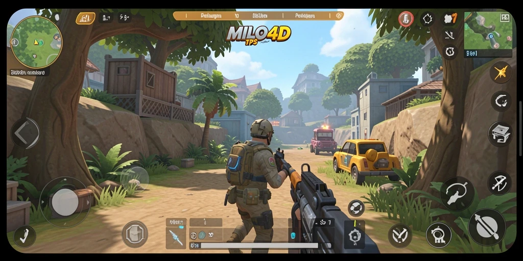 Screenshot menampilkan aksi intens dari gameplay TPS di MILO4D.