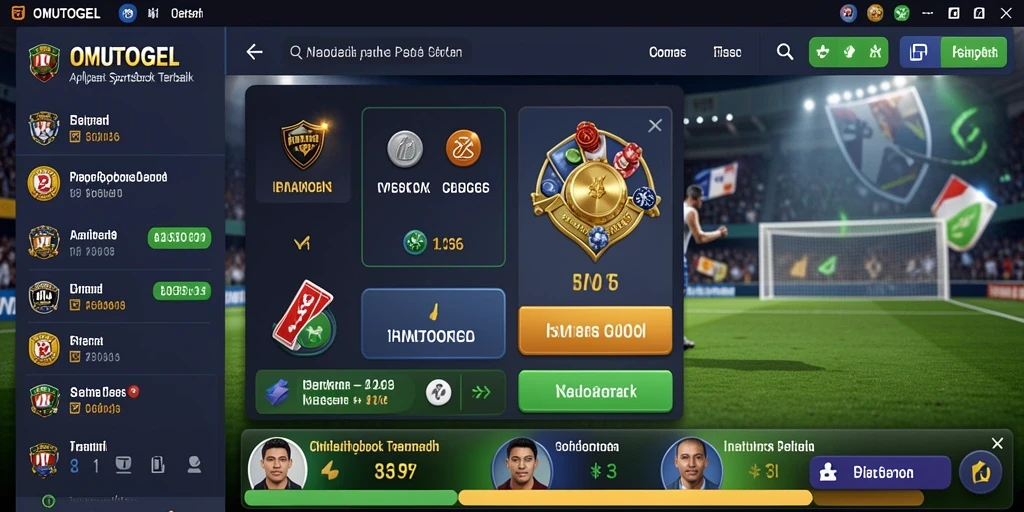 Tampilan layar utama OMUTOGEL dengan berbagai pilihan taruhan olahraga.