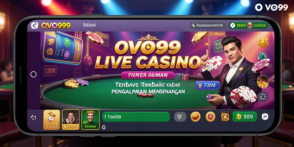 Tampilan gameplay OVO99 dengan dealer langsung yang profesional dan interaksi seru.