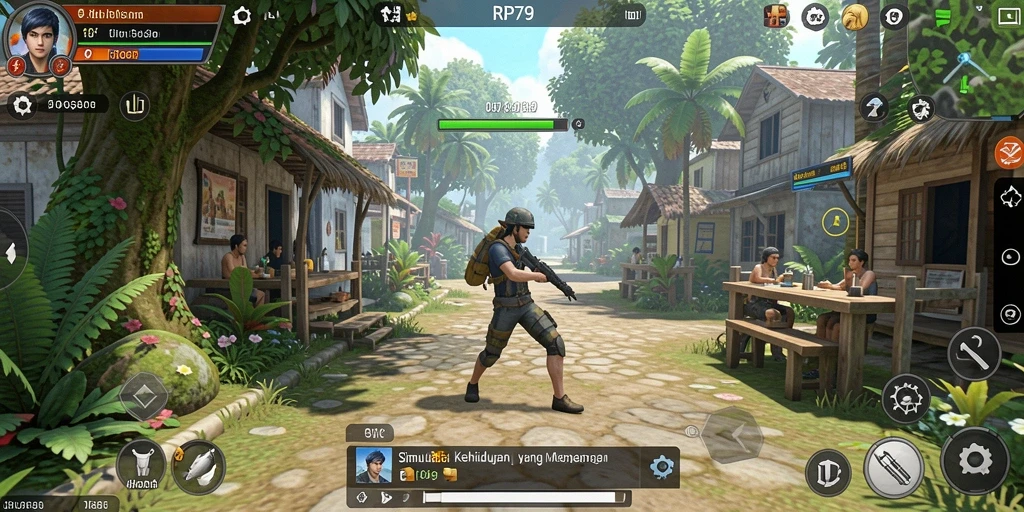 Tampilan gameplay dalam RP79 yang menarik dan interaktif.