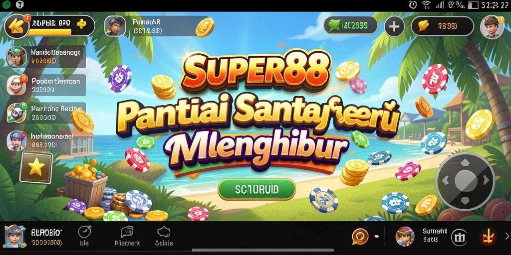 Screenshot utama SUPER88 menunjukkan keseruan gameplay santai.