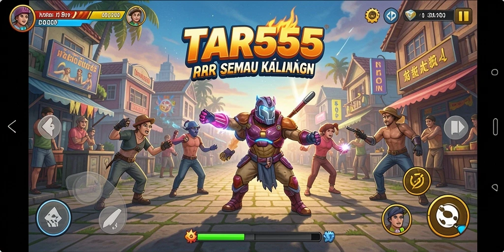 TAR555 menampilkan gameplay Arcade yang seru dan penuh warna.