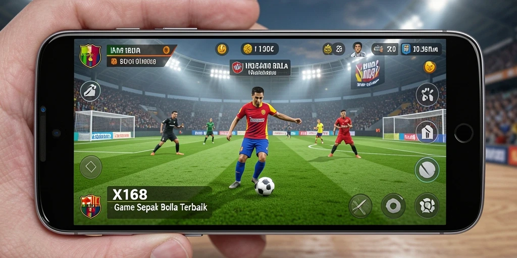 Tampilan gameplay <strong>X168</strong> yang memukau dalam pertandingan sepak bola.